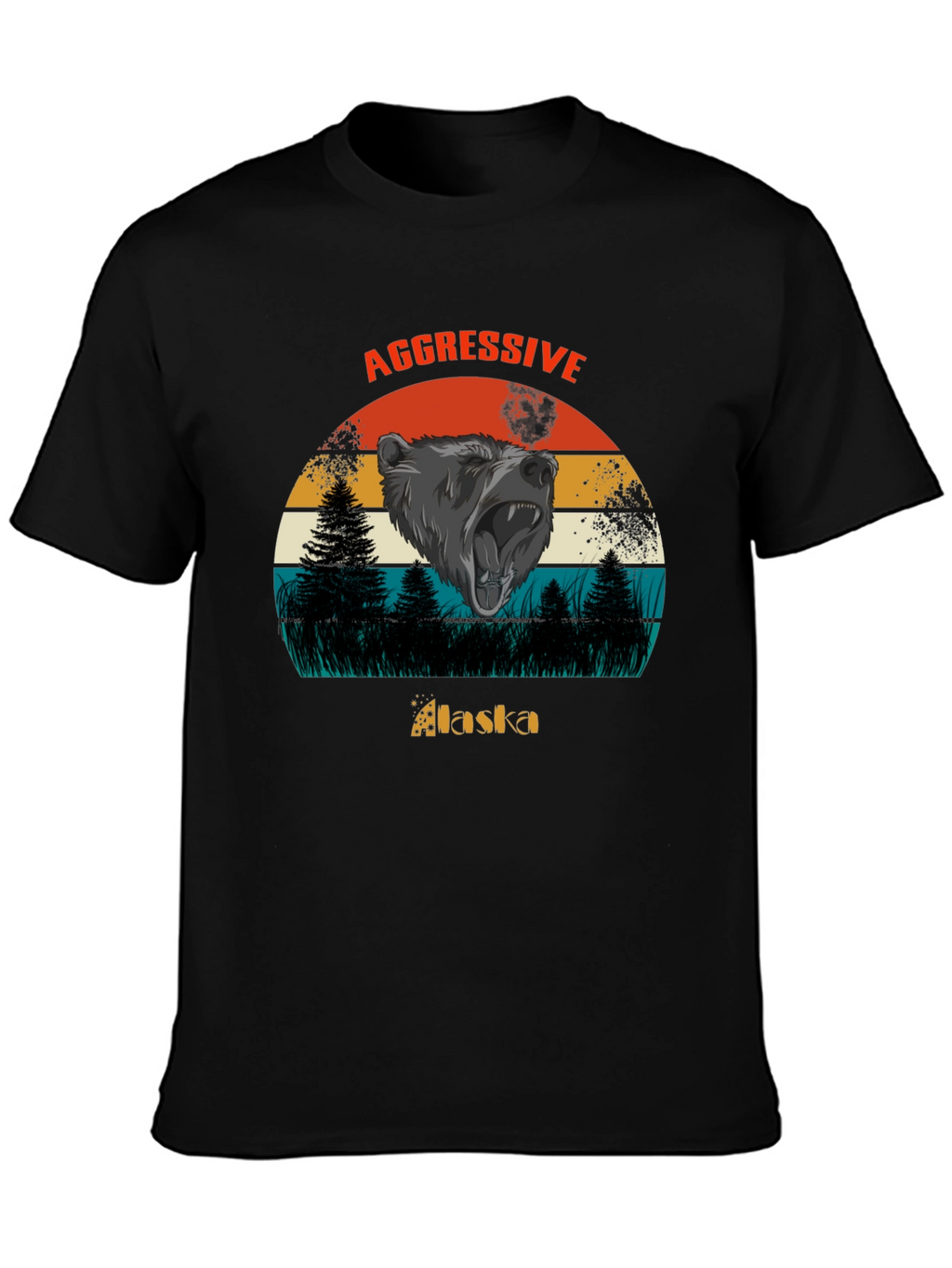 Aggressive Alaska Bear Graphic Tee