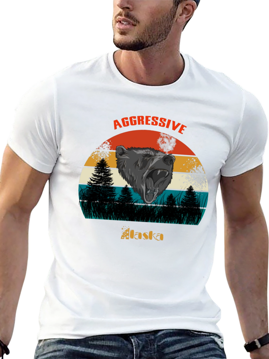 Aggressive Alaska Bear Graphic Tee