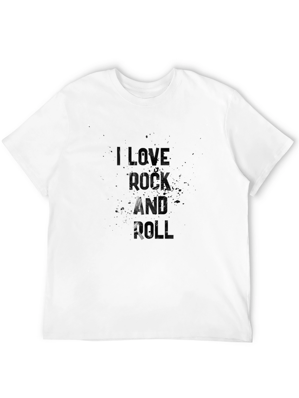 I Love Rock and Roll Mens Black Graphic T-Shirt