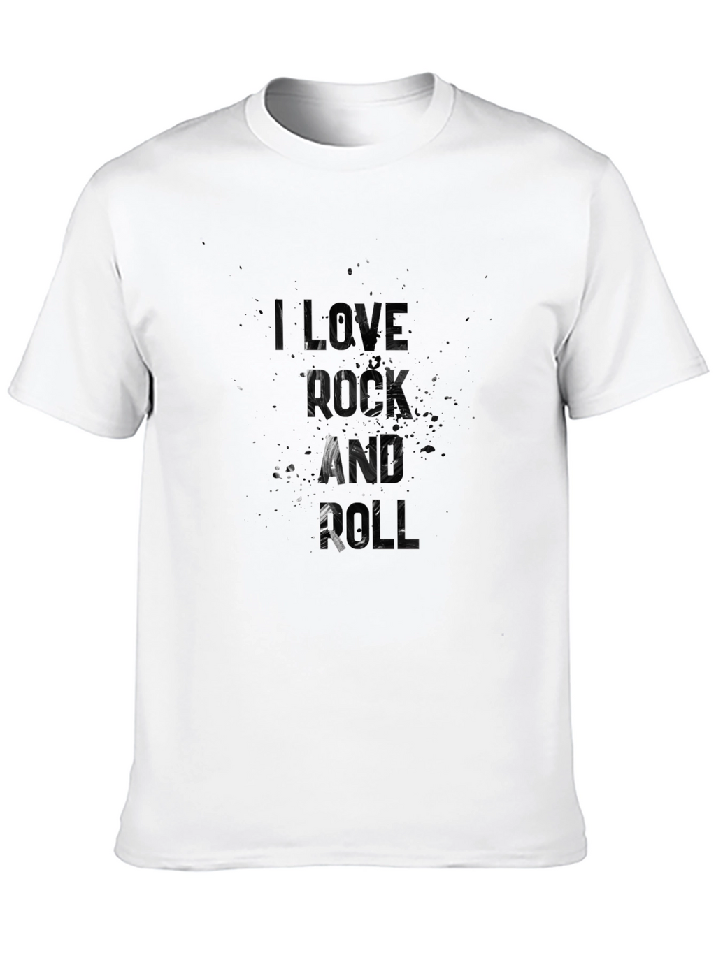 I Love Rock and Roll Mens Black Graphic T-Shirt