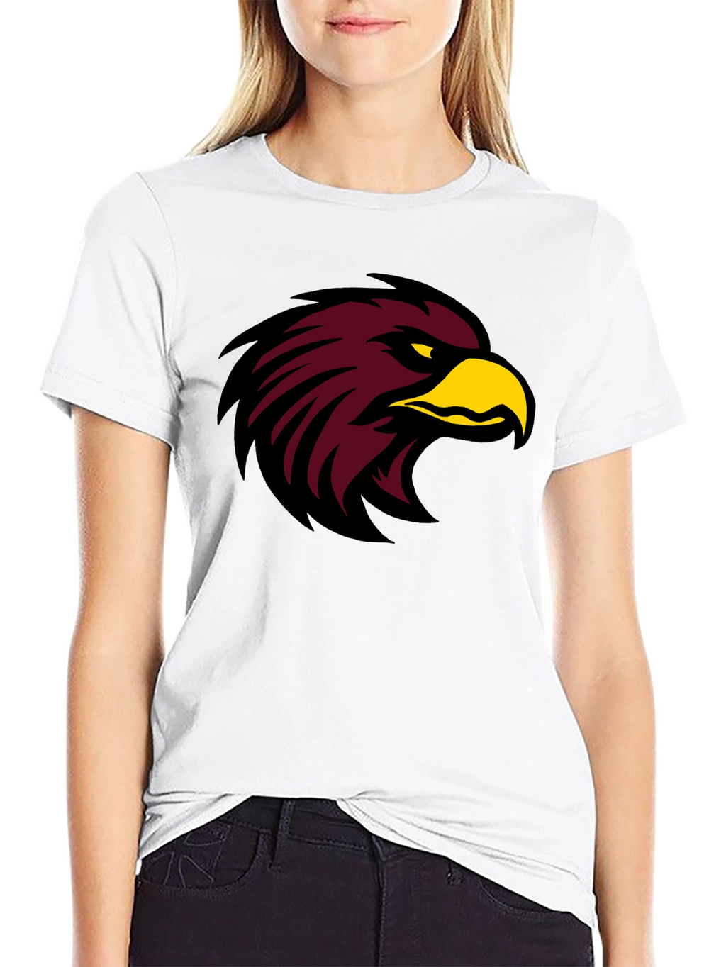 Black T-Shirt with Maroon Eagle Graphic