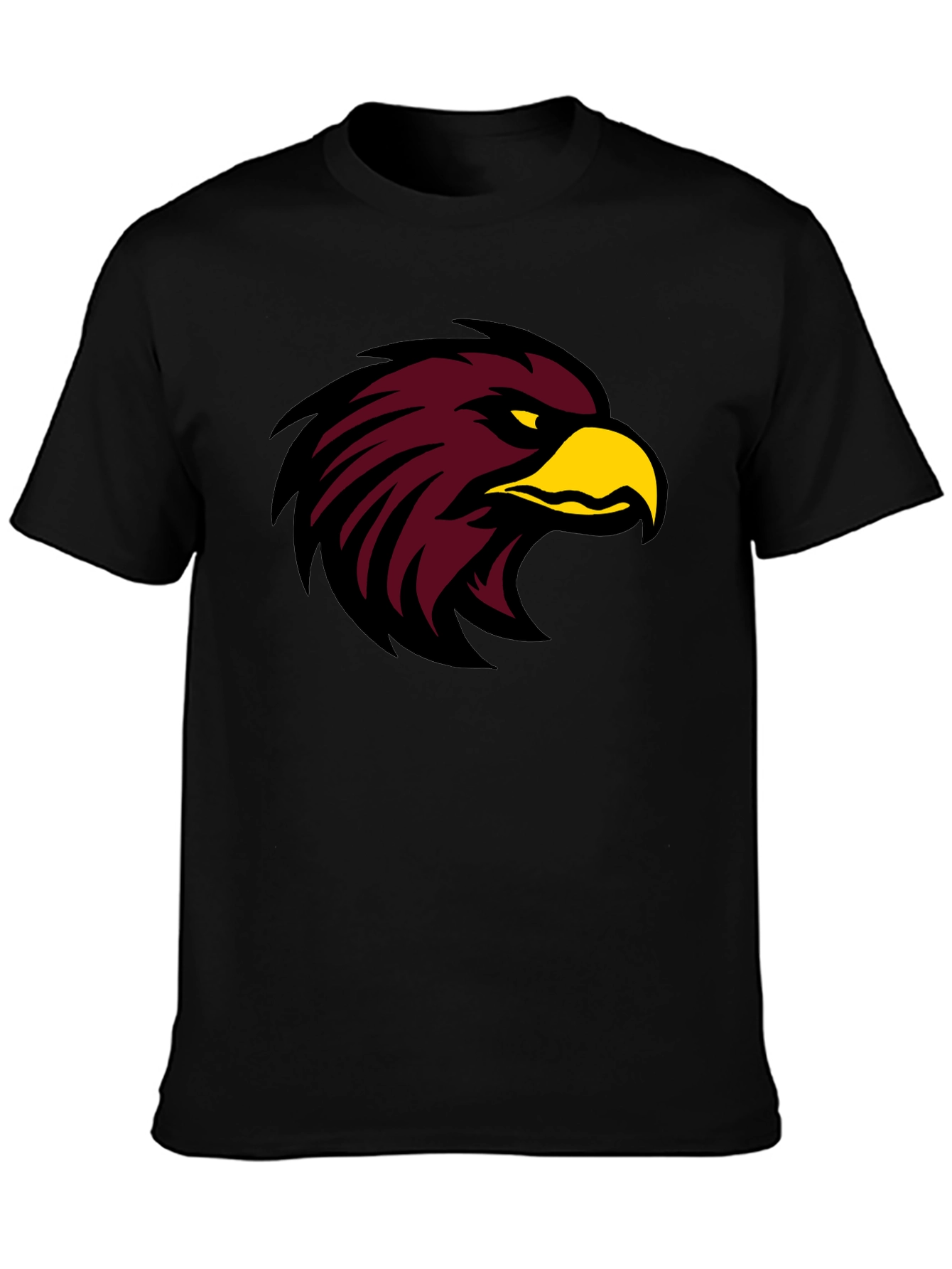 Black T-Shirt with Maroon Eagle Graphic