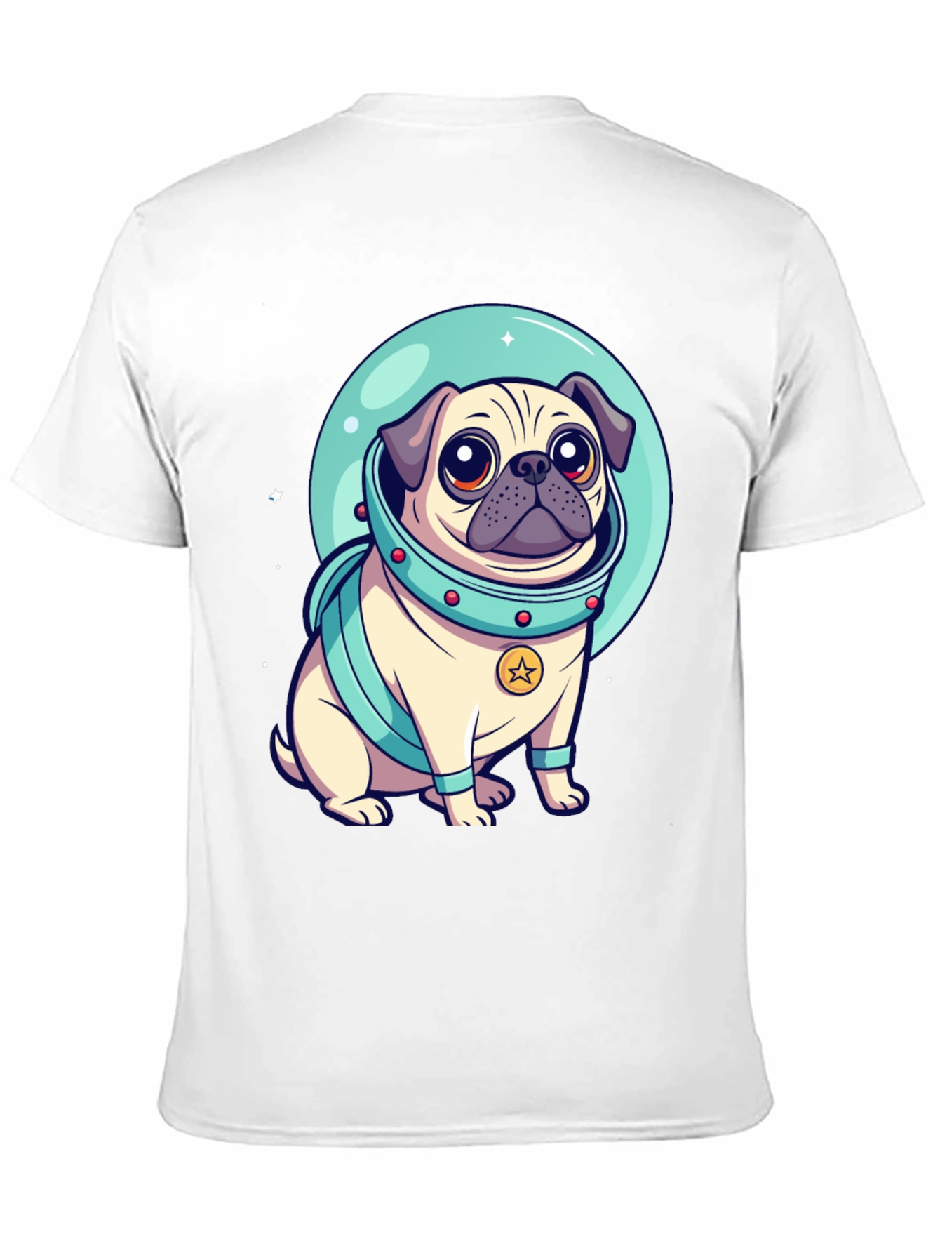 Astronaut Pug Graphic Tee - Space Dog Lover