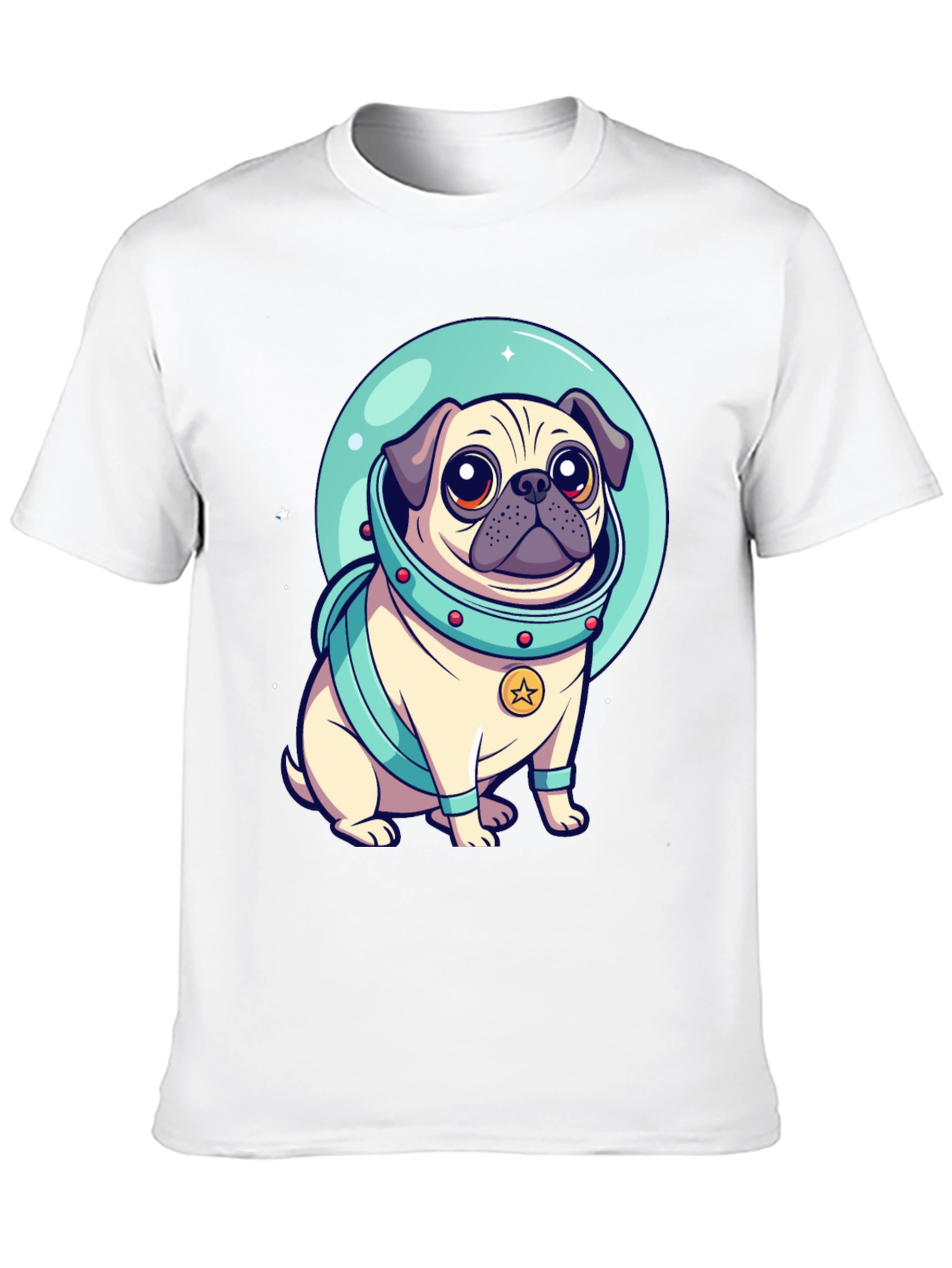 Astronaut Pug Graphic Tee - Space Dog Lover
