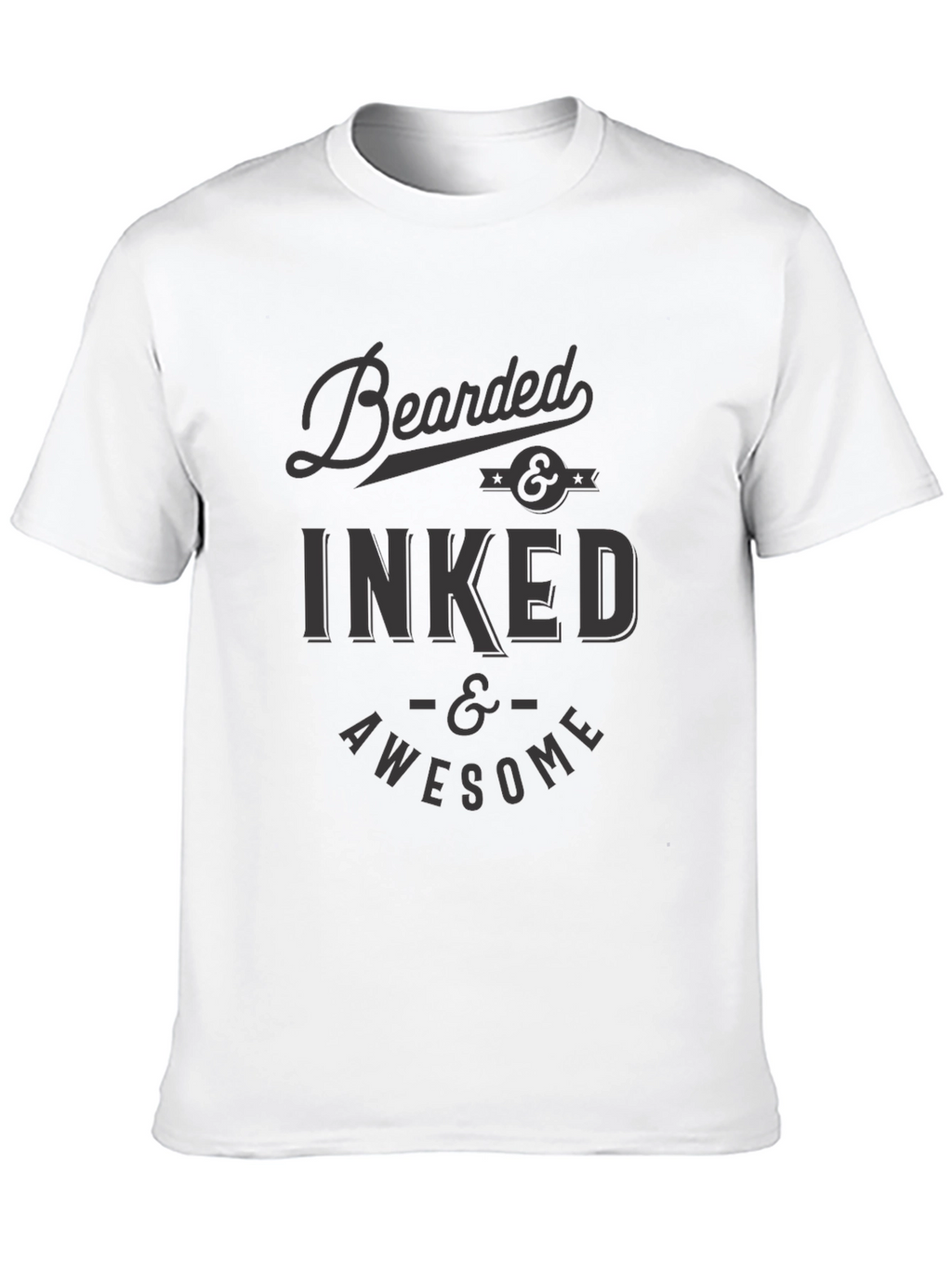 Bearded Inked and Awesome Black T-Shirt
