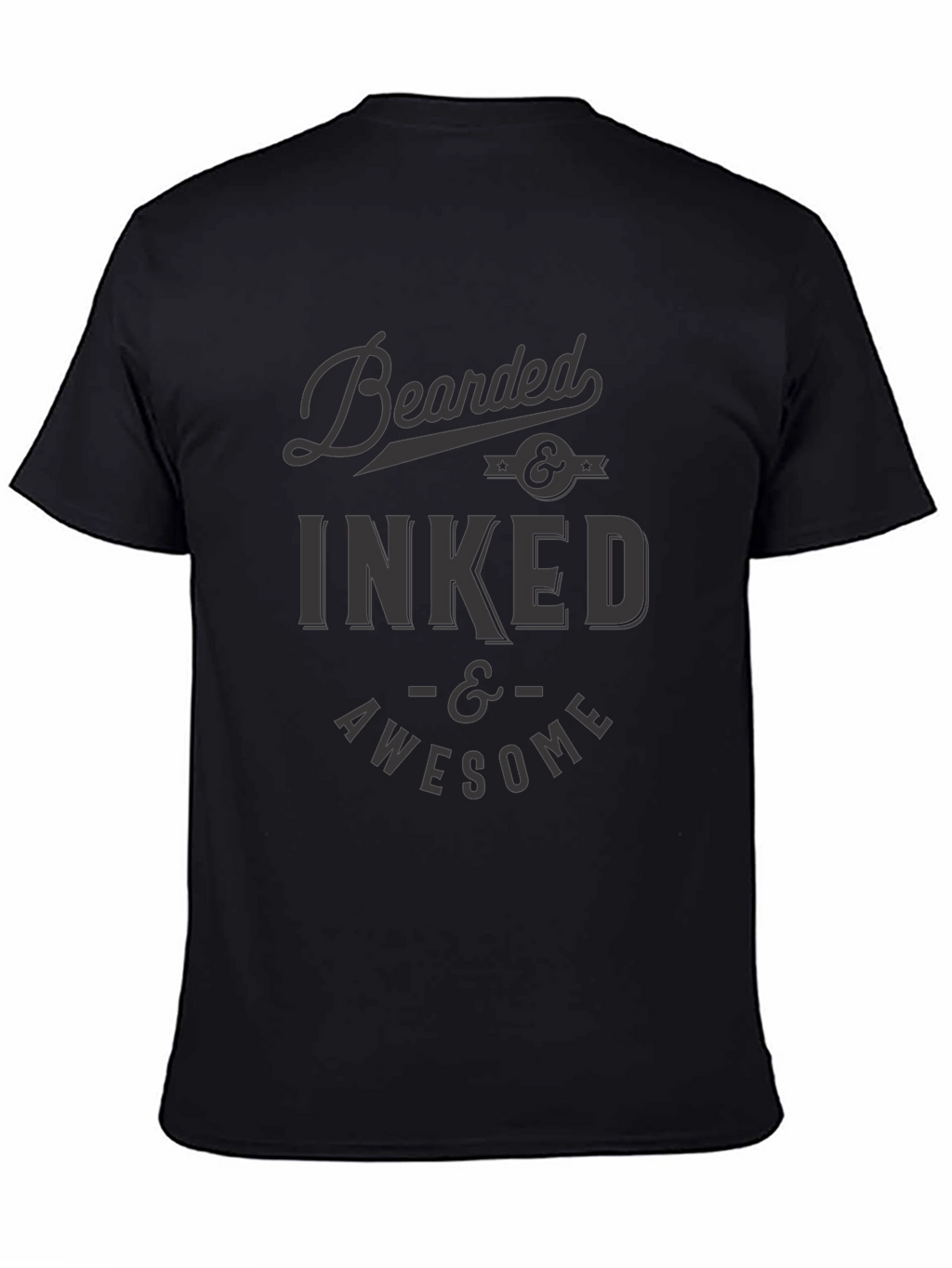 Bearded Inked and Awesome Black T-Shirt
