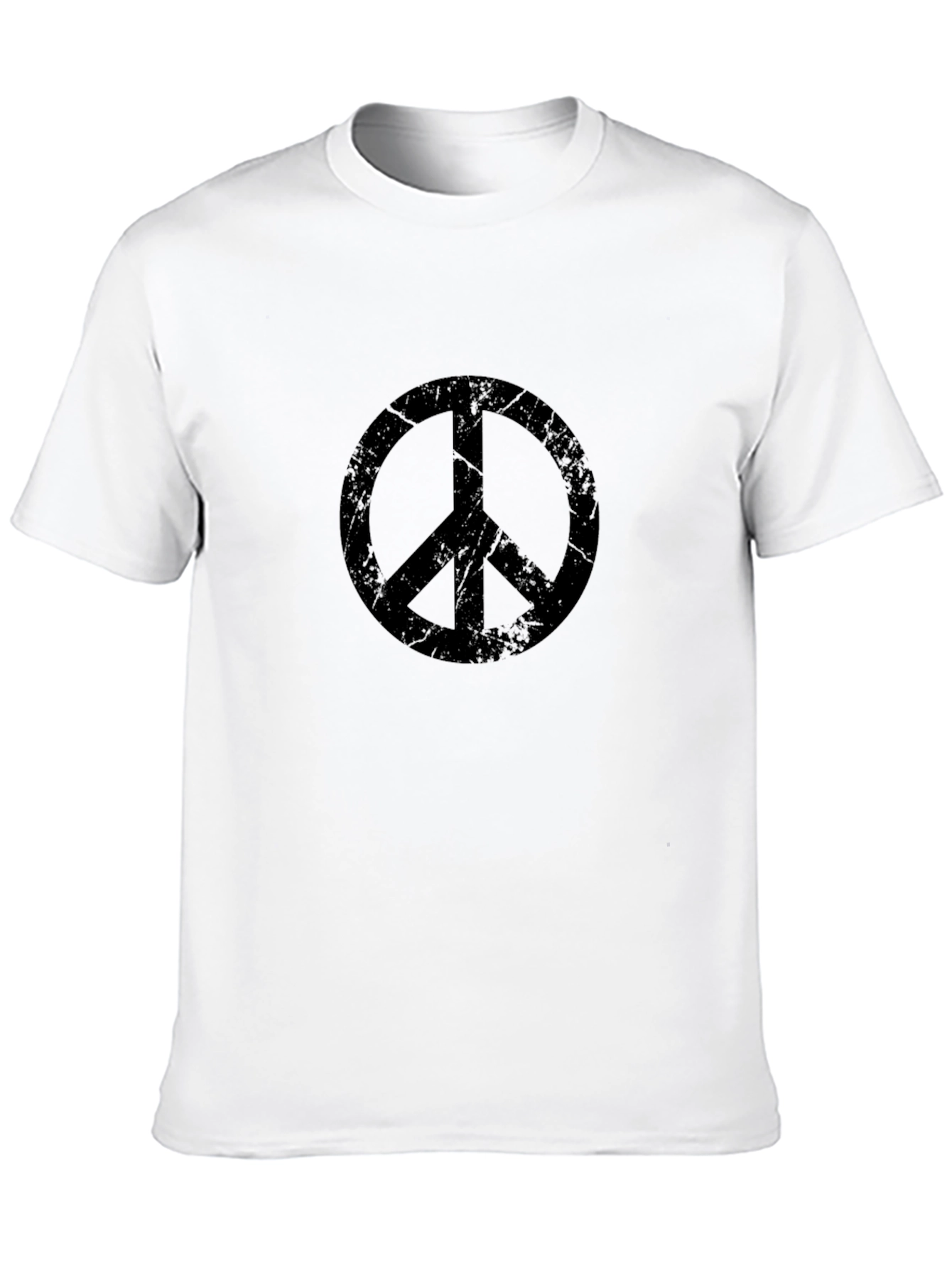 Distressed Peace Symbol Graphic T-Shirt