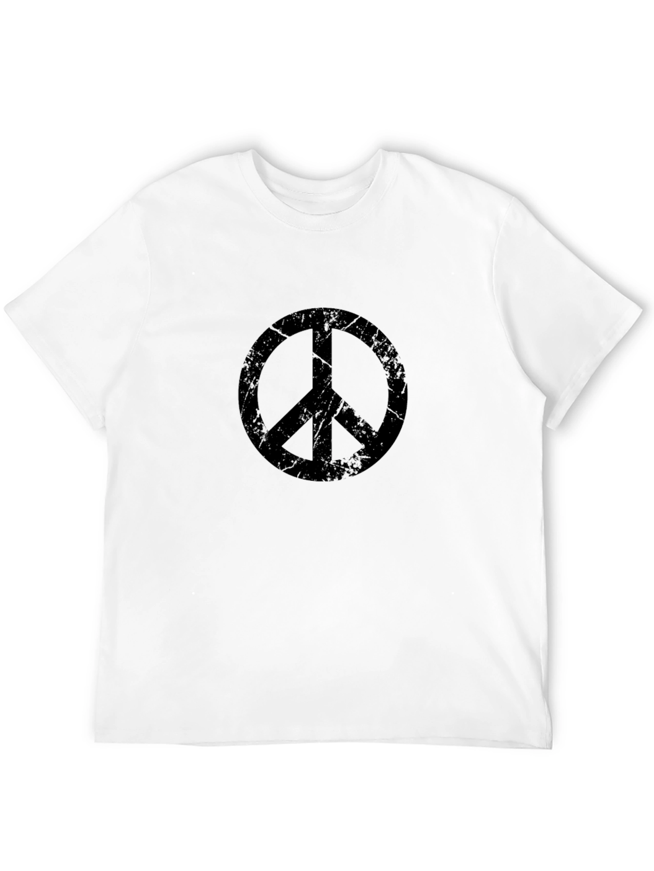 Distressed Peace Symbol Graphic T-Shirt