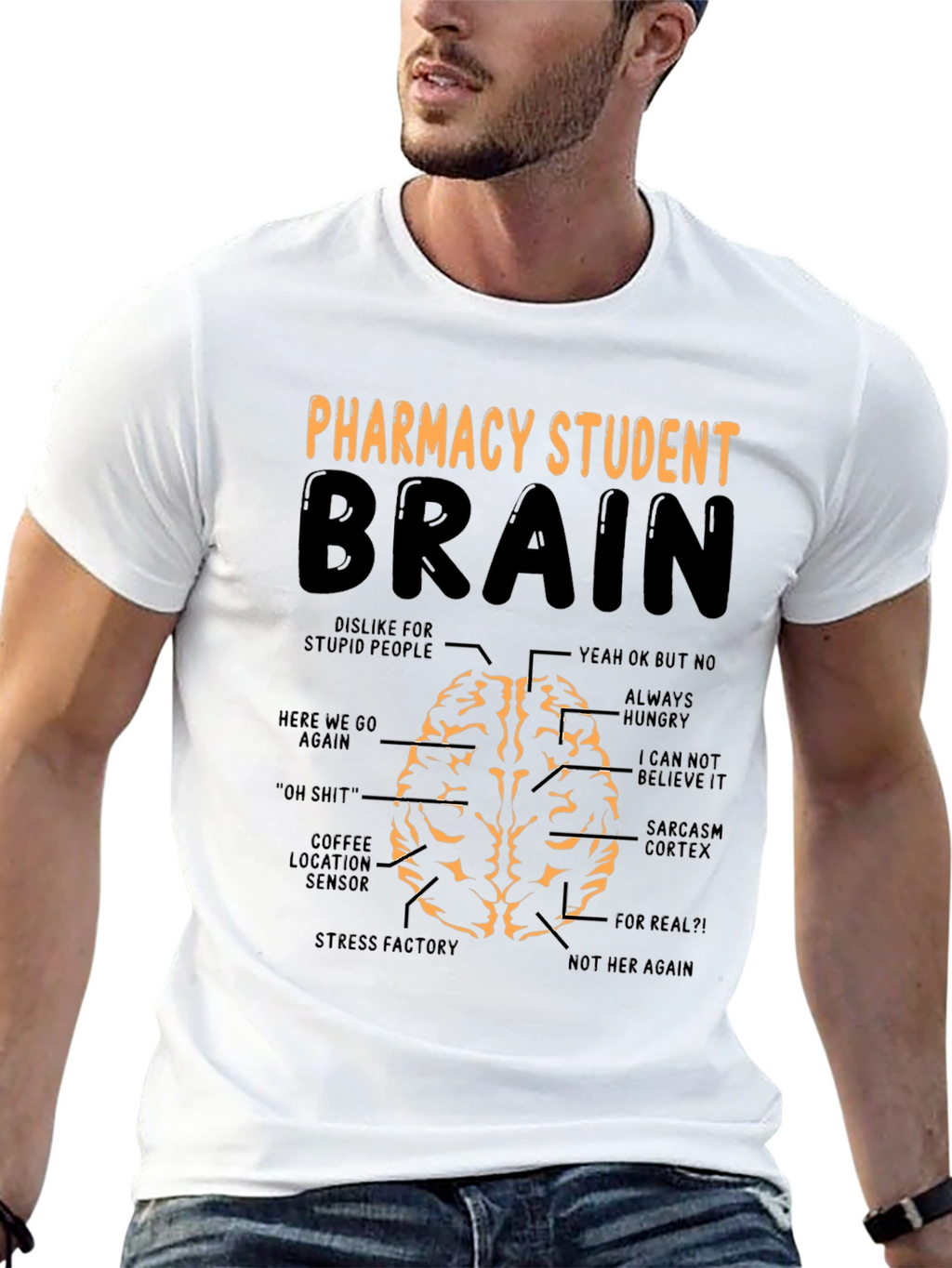 Pharmacy Student Brain Funny Graphic T-Shirt