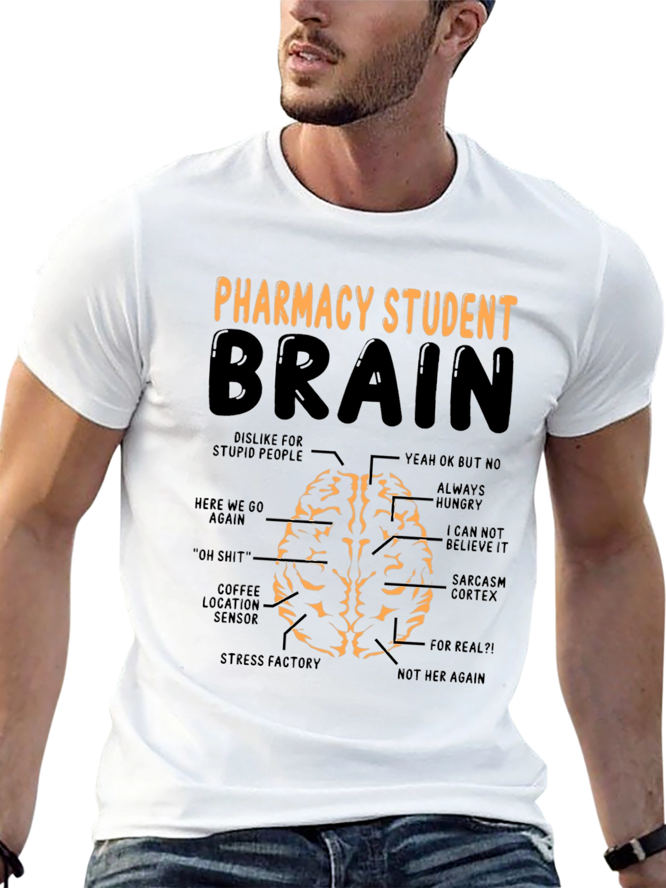 Pharmacy Student Brain Funny Graphic T-Shirt