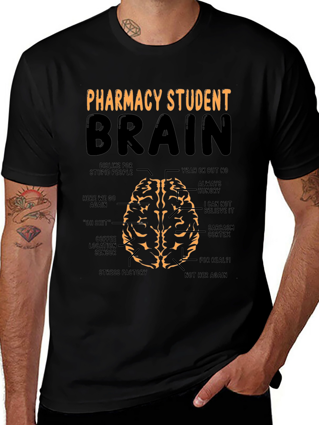 Pharmacy Student Brain Funny Graphic T-Shirt