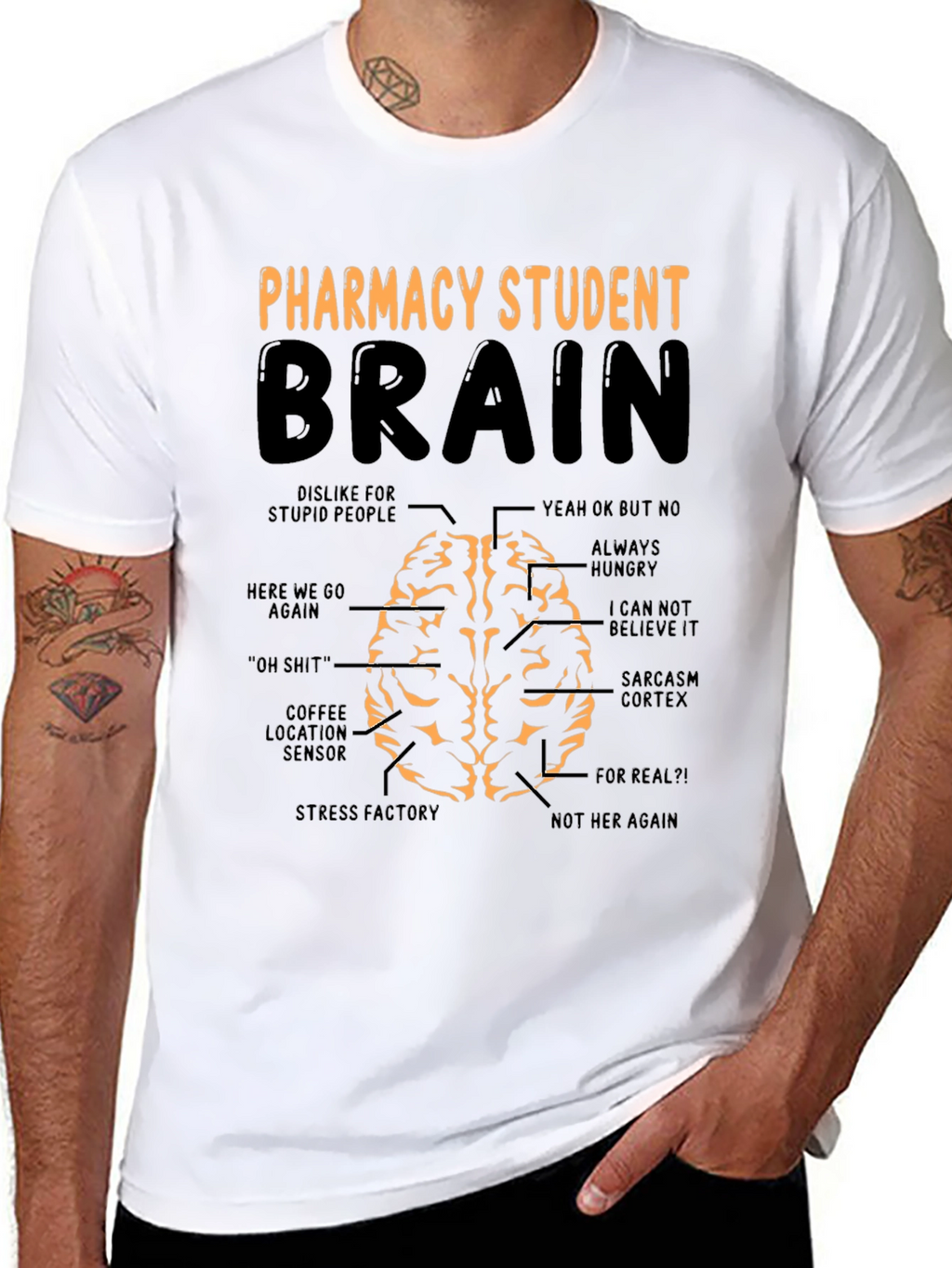 Pharmacy Student Brain Funny Graphic T-Shirt