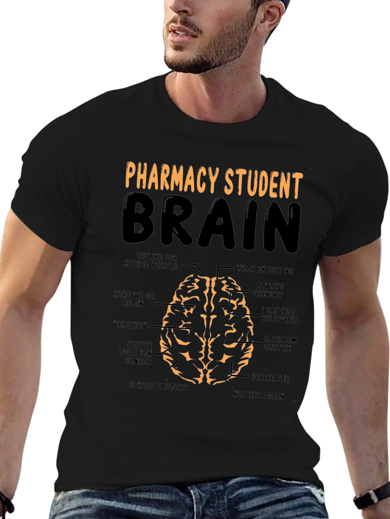 Pharmacy Student Brain Funny Graphic T-Shirt