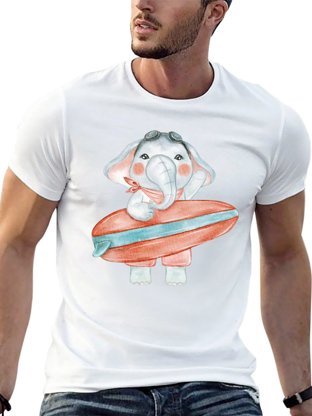 Elephant Surfer Graphic Tee