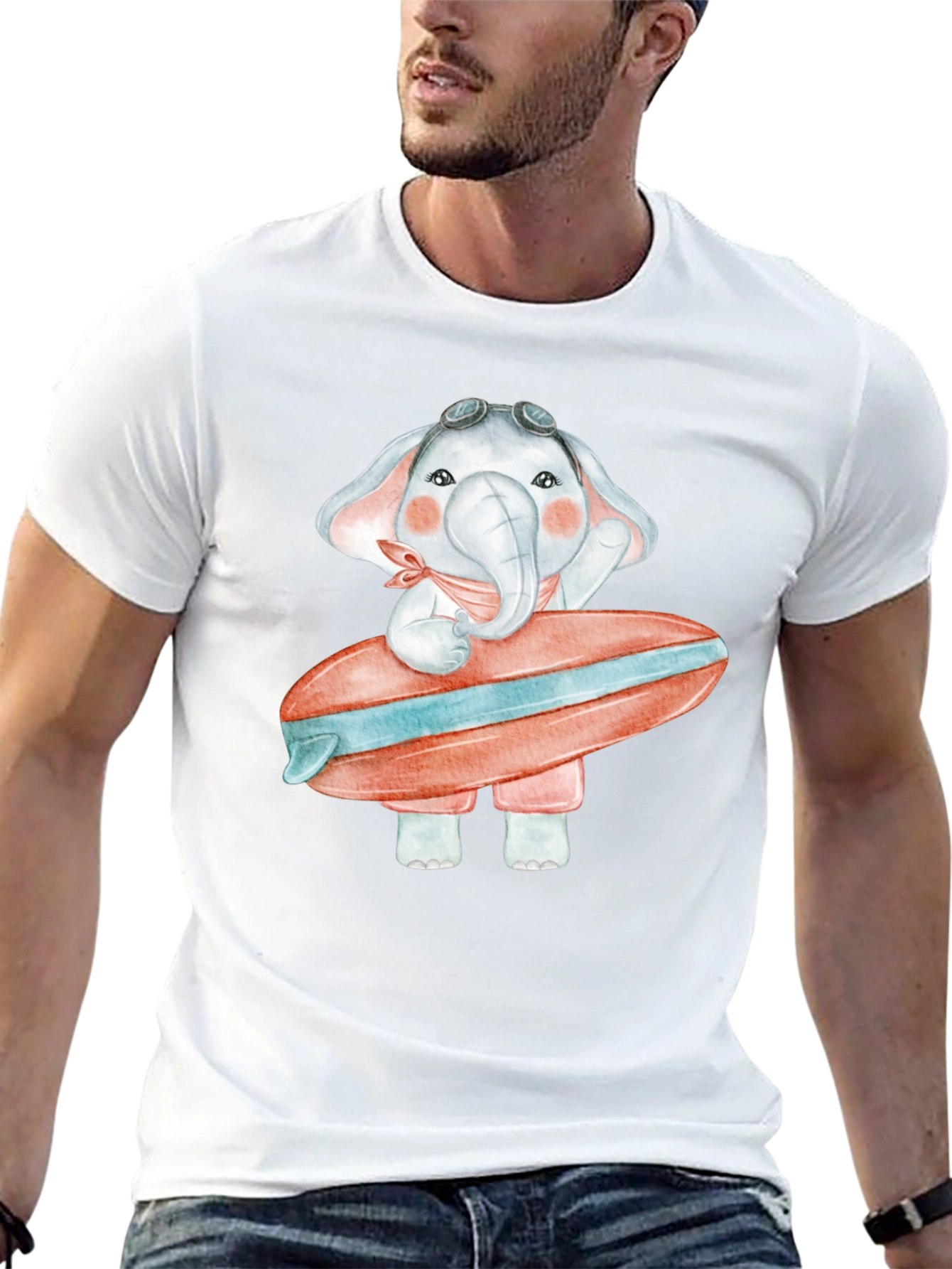 Elephant Surfer Graphic Tee