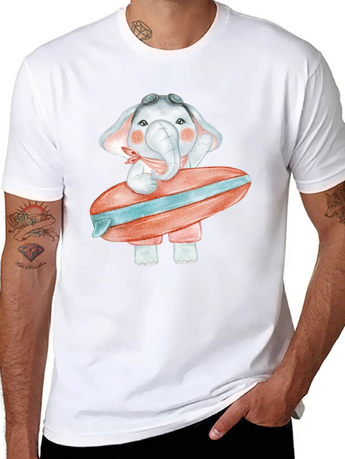 Elephant Surfer Graphic Tee