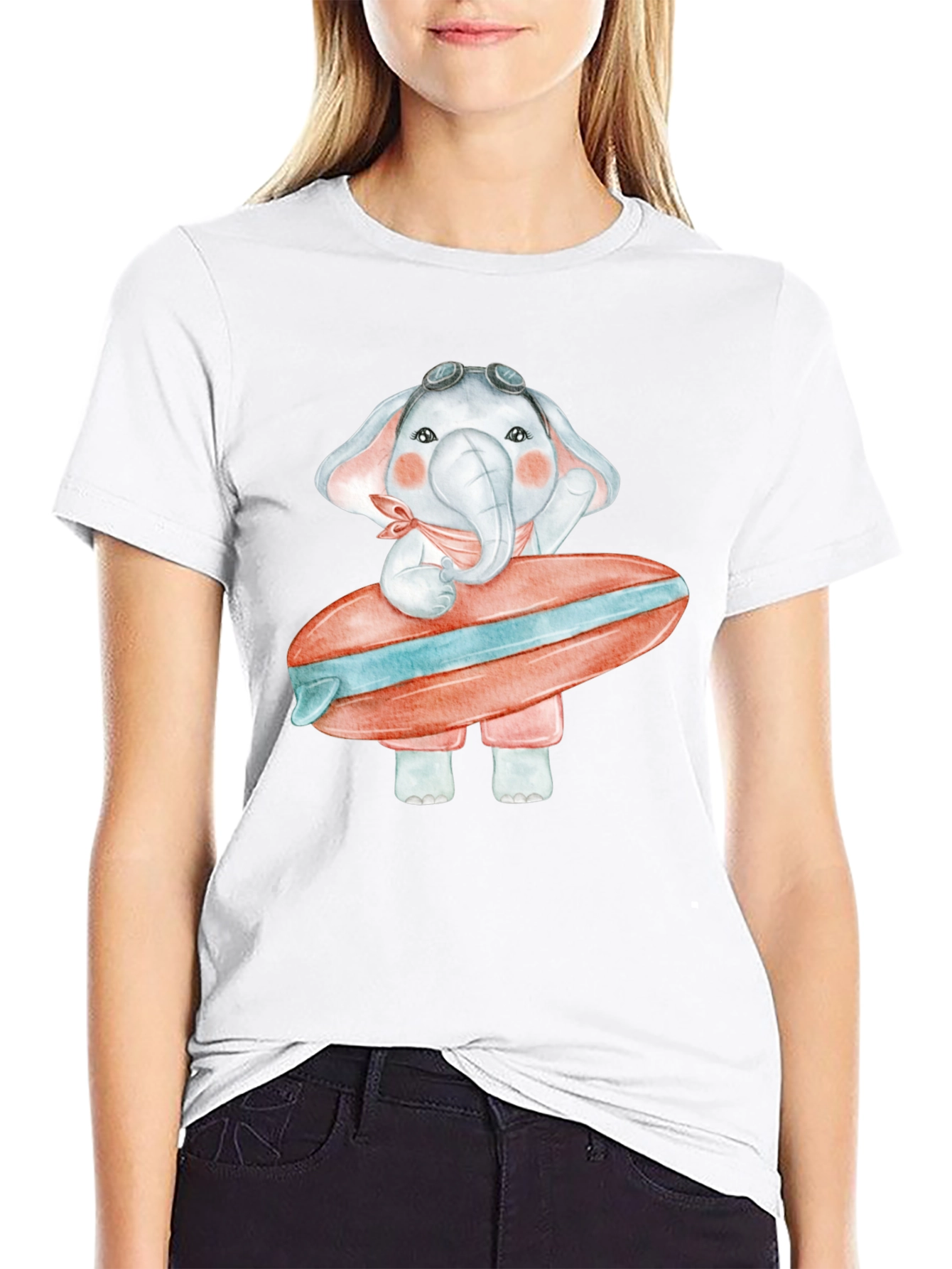 Elephant Surfer Graphic Tee