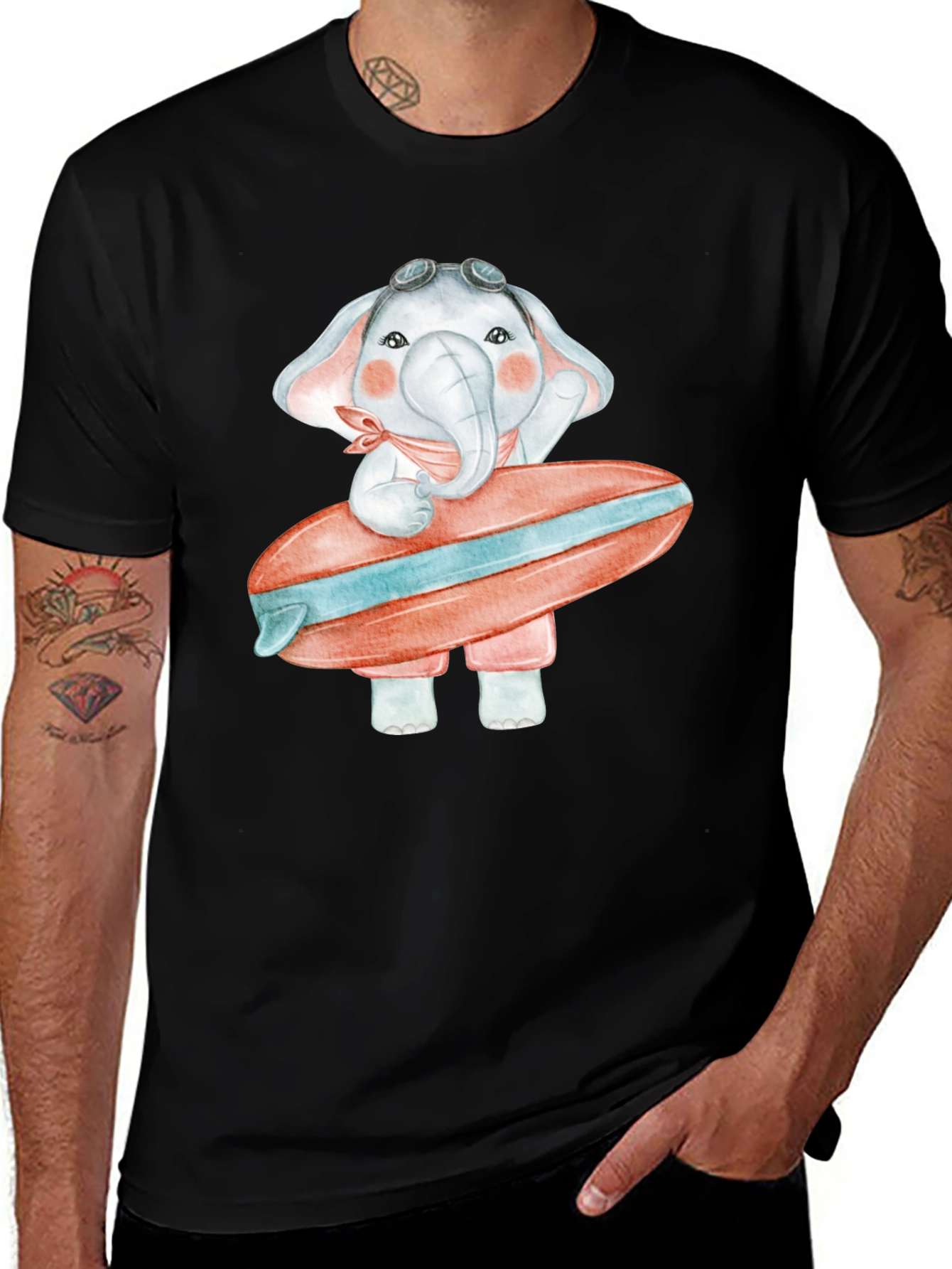 Elephant Surfer Graphic Tee