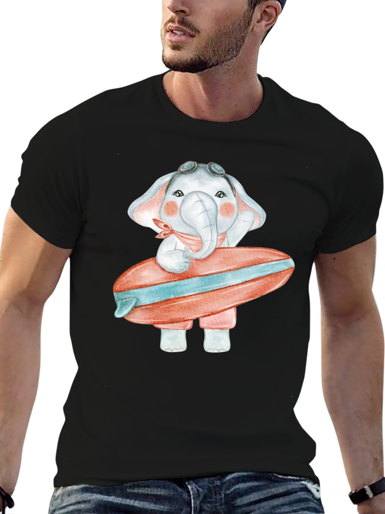 Elephant Surfer Graphic Tee