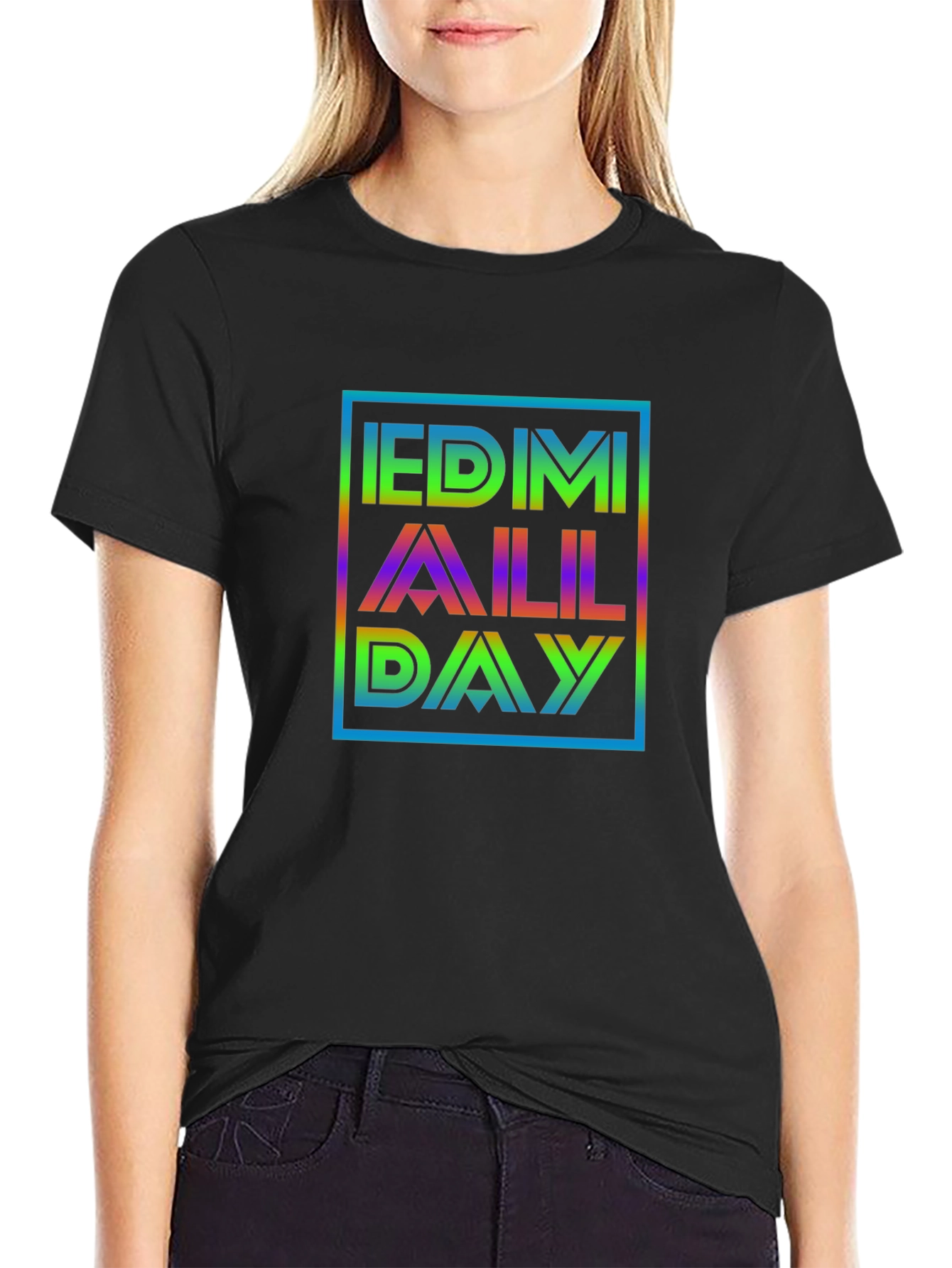 EDM All Day Graphic Tee - Black