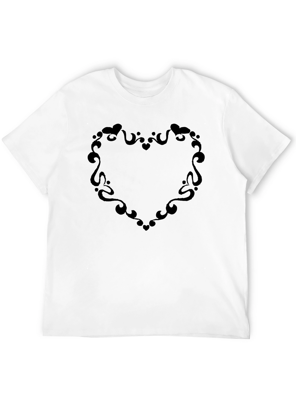 Black Heart Swirl Graphic T-Shirt