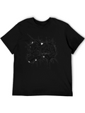 Mens Black Graphic Print Short Sleeve T-Shirt