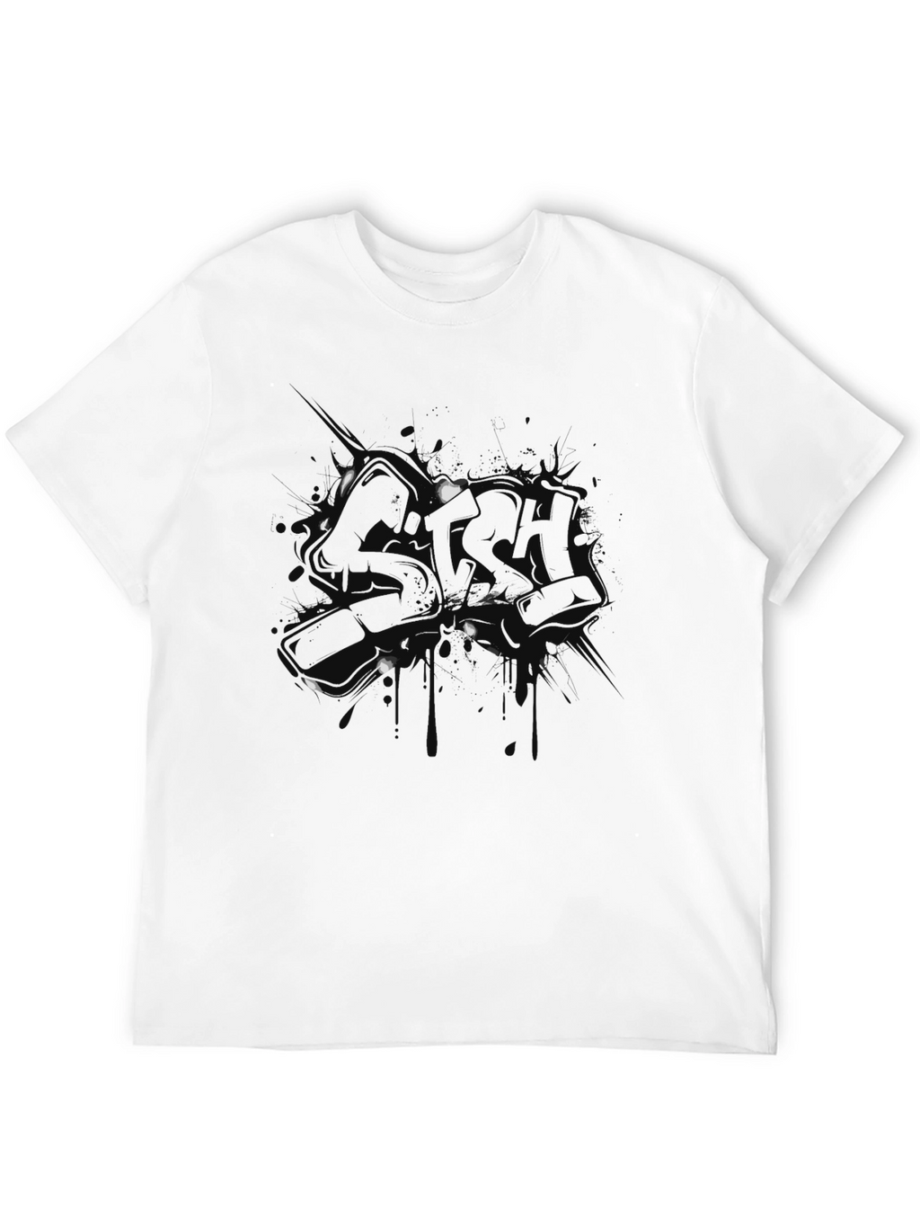 Mens Black Graphic Print Short Sleeve T-Shirt