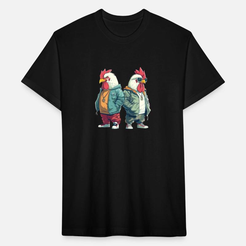 Trendy streetwear on fashionable chicken