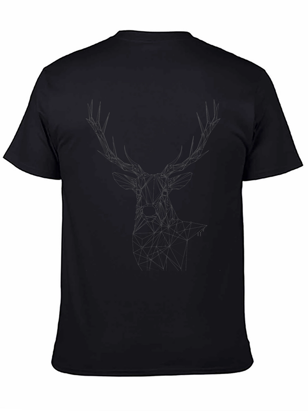 Mens Black T-Shirt with Abstract Deer Antler Design