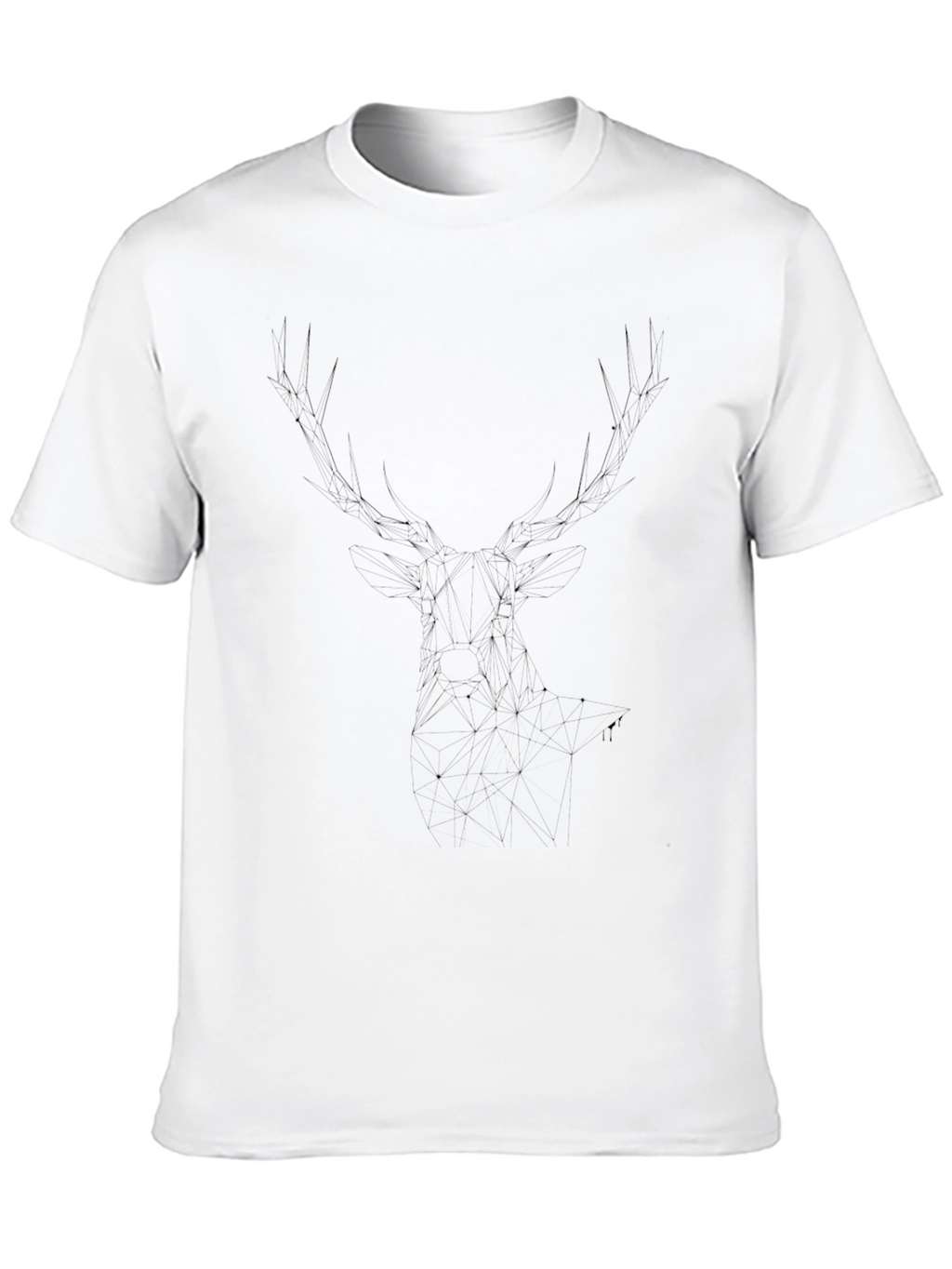 Mens Black T-Shirt with Abstract Deer Antler Design