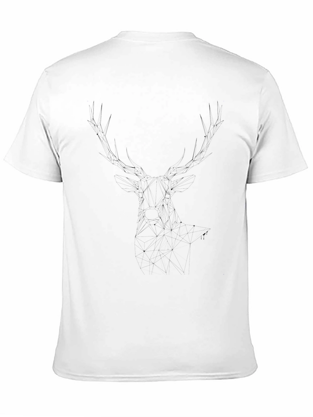 Mens Black T-Shirt with Abstract Deer Antler Design