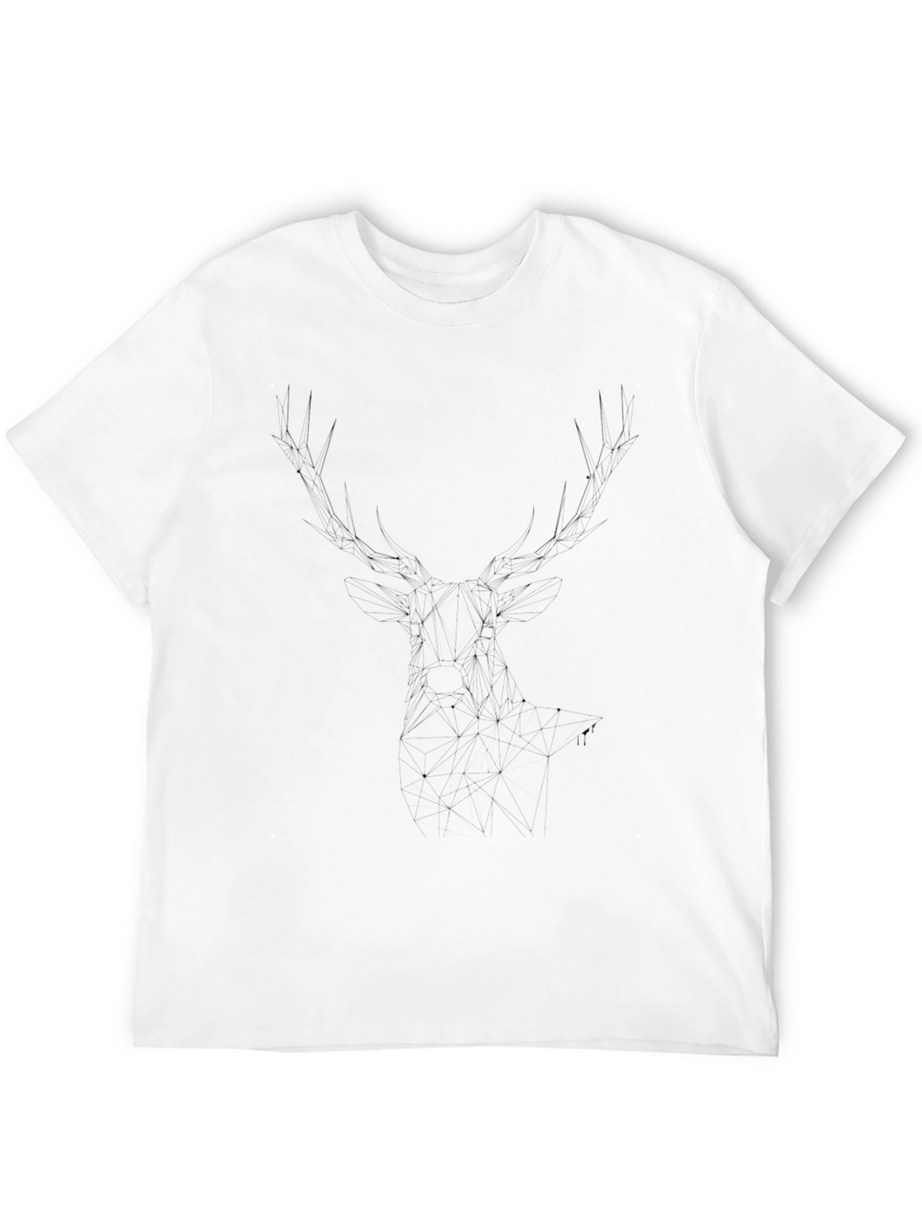 Mens Black T-Shirt with Abstract Deer Antler Design