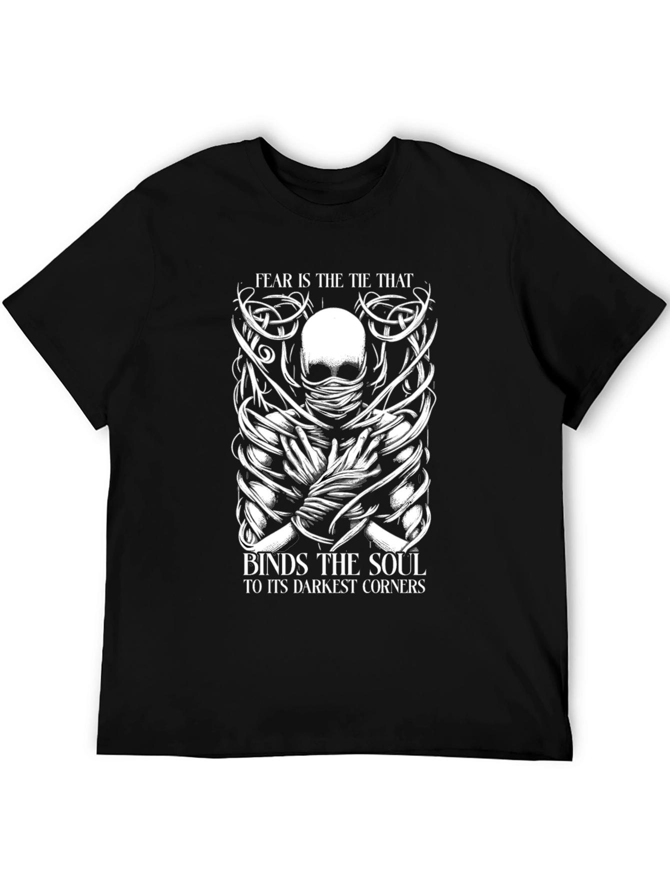 Fear Binds Soul Graphic T-Shirt - Dark Aesthetic Tee