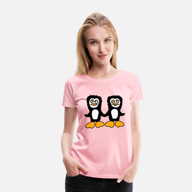 Two Penguins Team 2 Friends Confused Hands Holding
