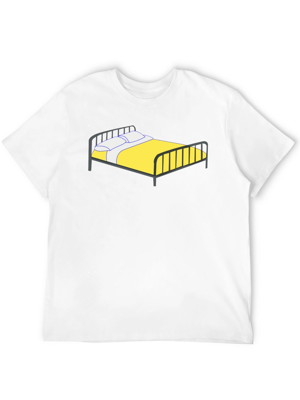 Cartoon Bed Black T-Shirt