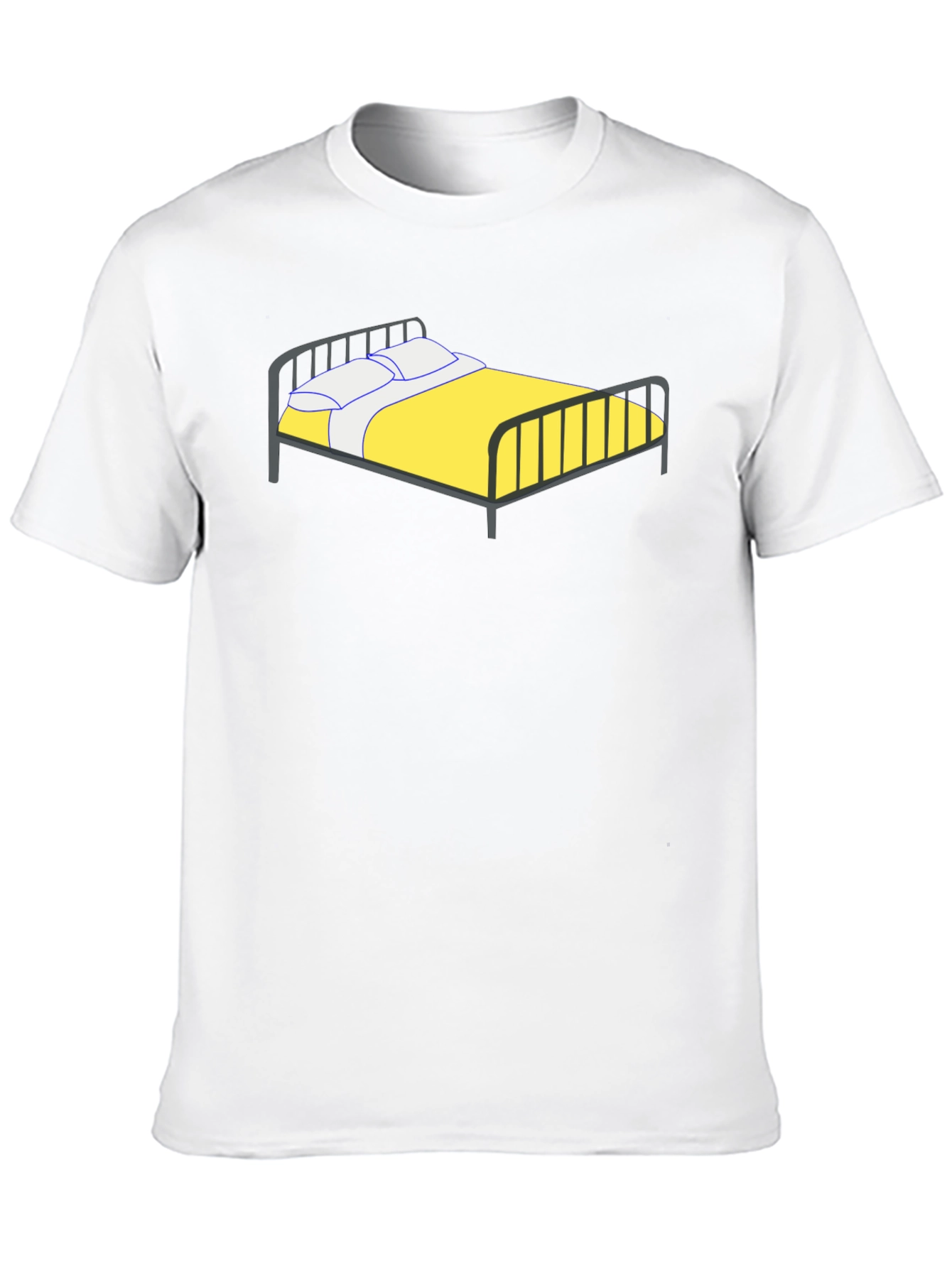 Cartoon Bed Black T-Shirt