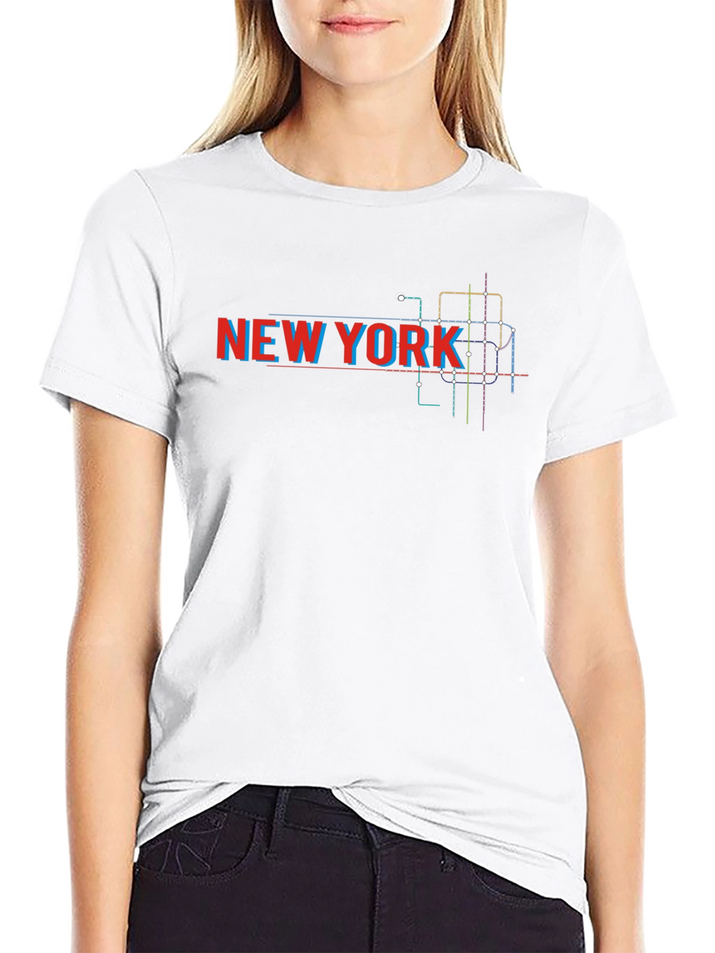 New York City Subway Map Black T-Shirt