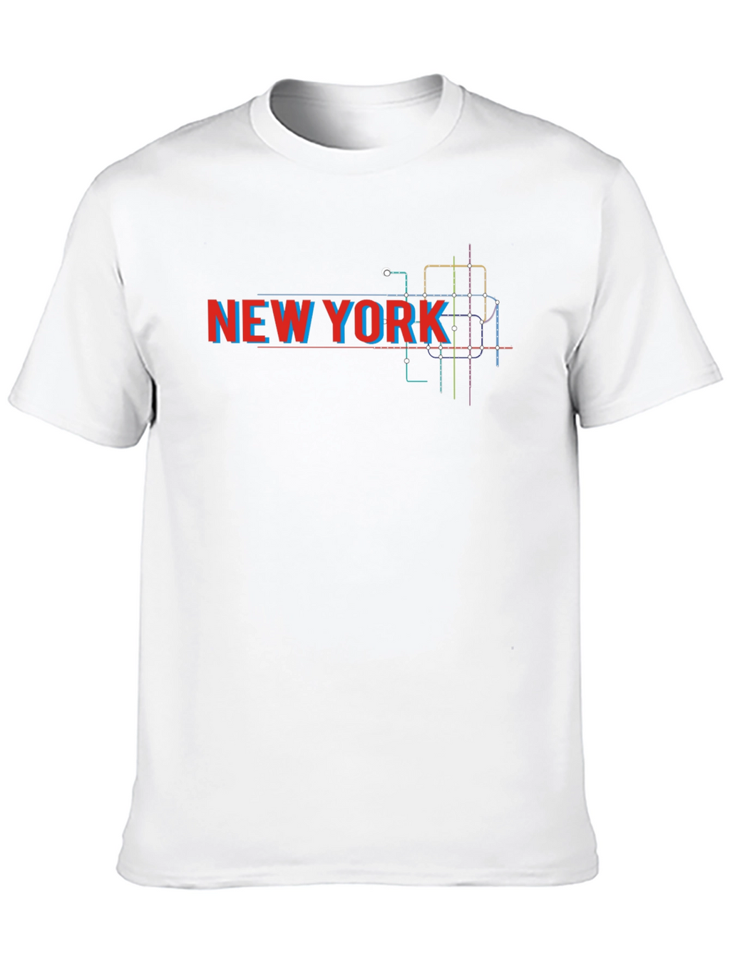 New York City Subway Map Black T-Shirt
