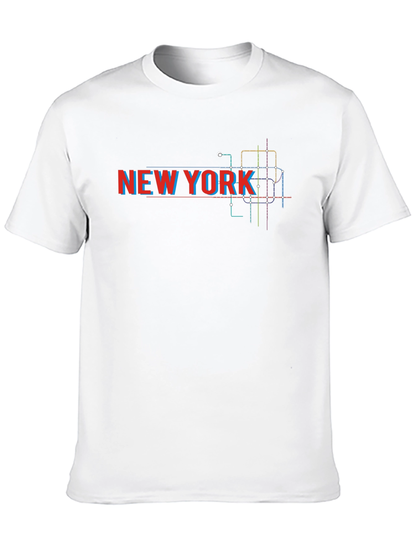 New York City Subway Map Black T-Shirt