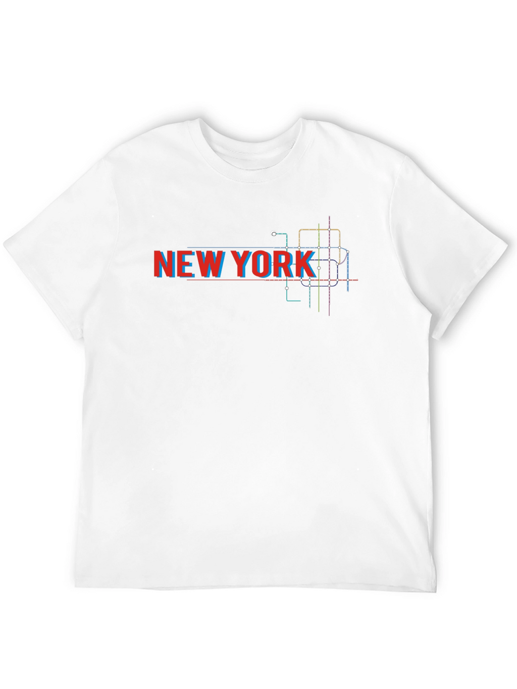New York City Subway Map Black T-Shirt