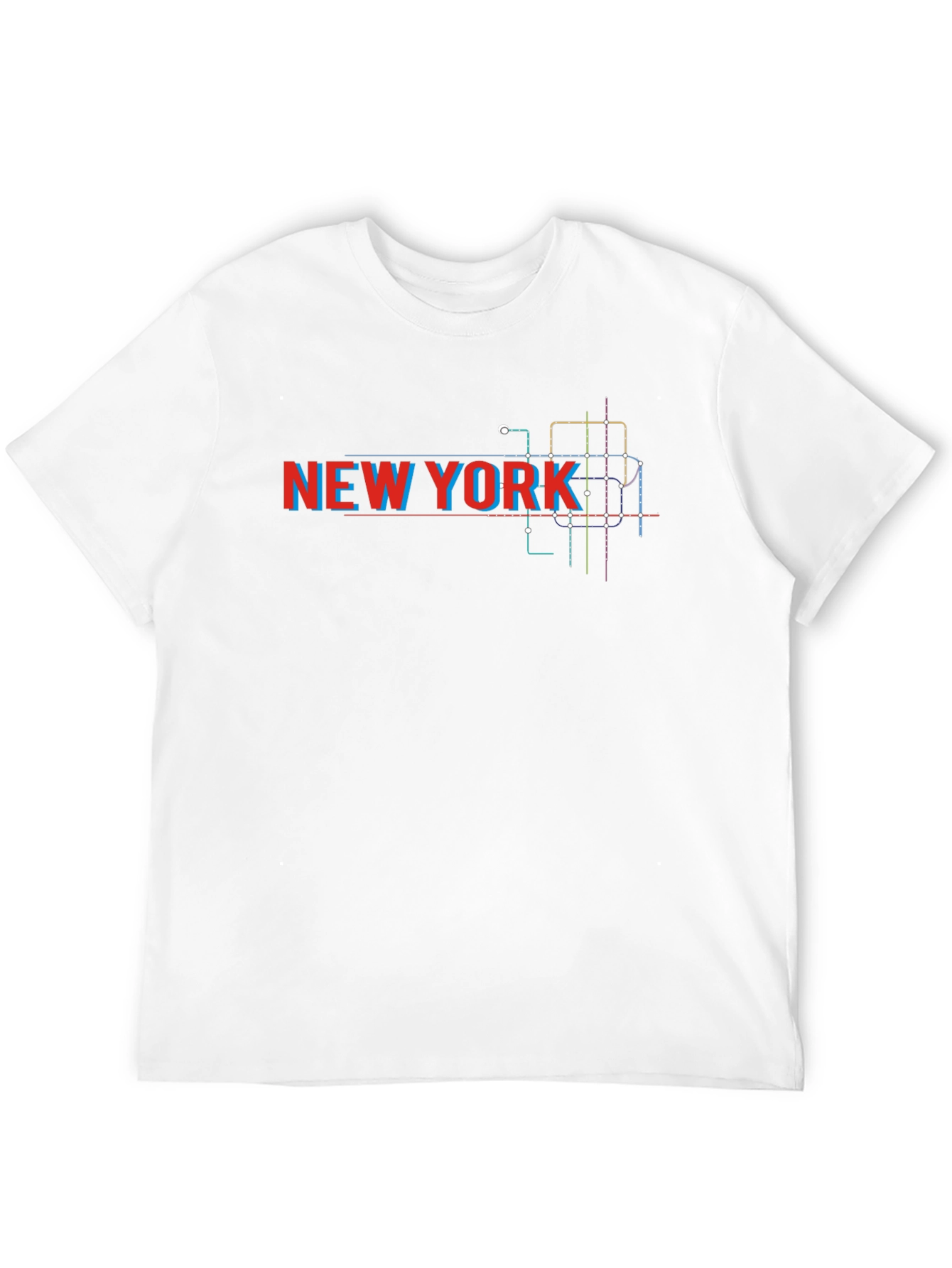 New York City Subway Map Black T-Shirt