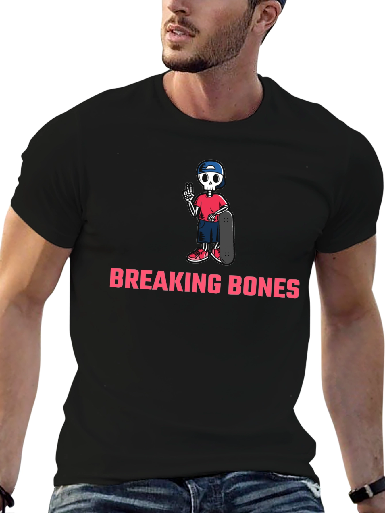 Breaking Bones Skeleton Skateboard T-Shirt