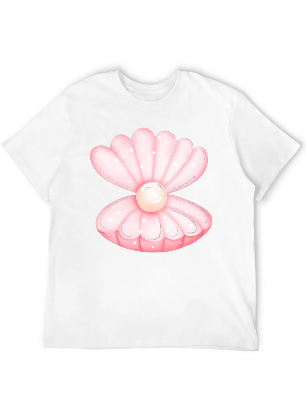 Oyster Pearl Graphic Tee - Black Cotton Casual T-Shirt