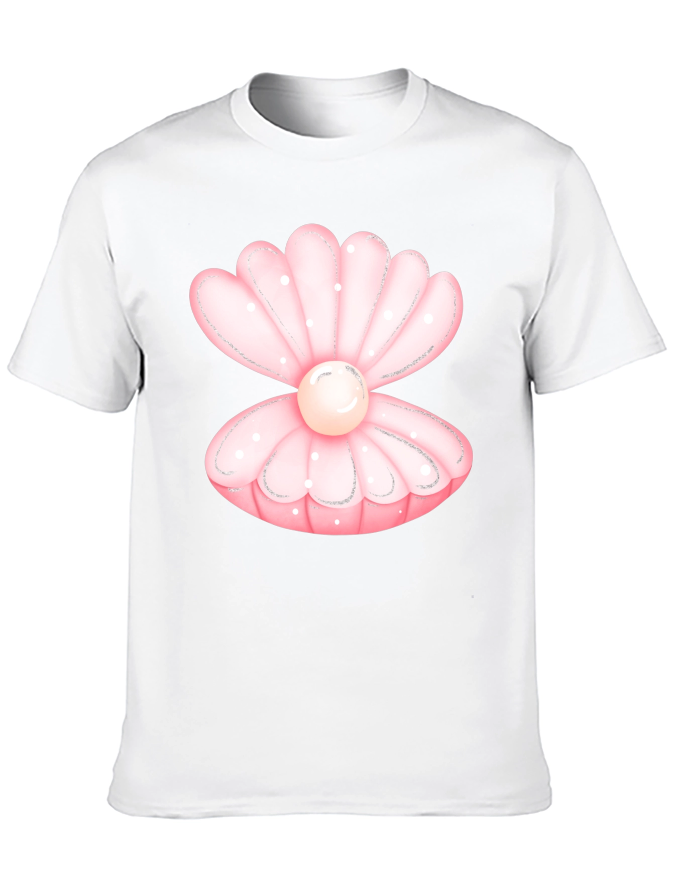 Oyster Pearl Graphic Tee - Black Cotton Casual T-Shirt