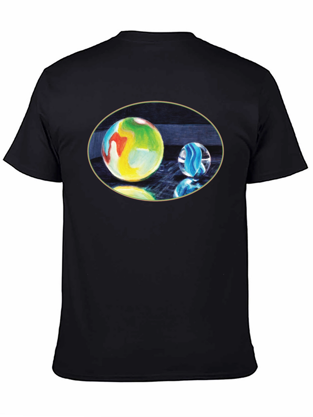 Marble Print Black T-Shirt