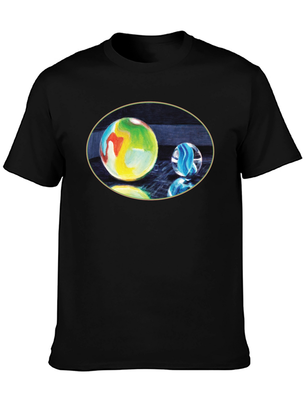 Marble Print Black T-Shirt