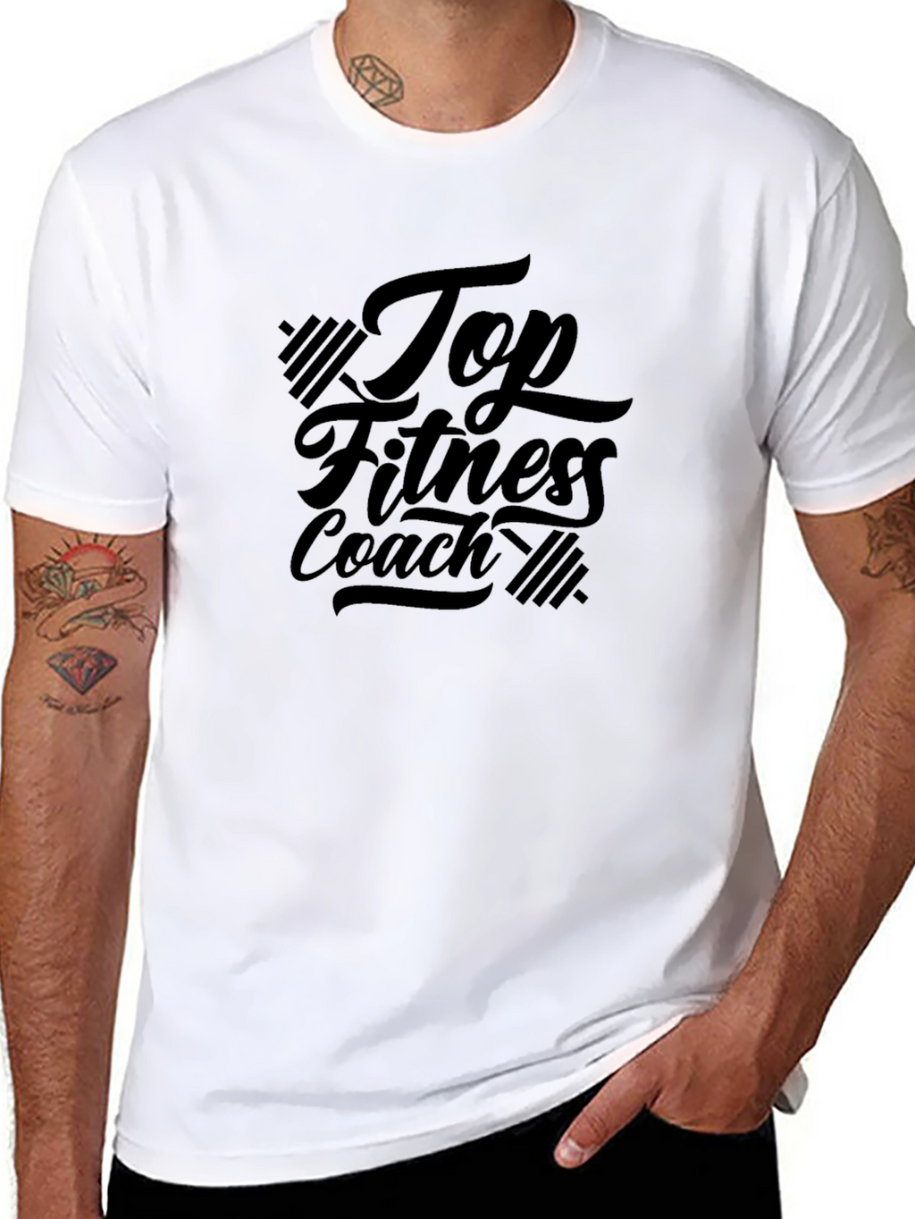 Top Fitness Coach Black Graphic Tee
