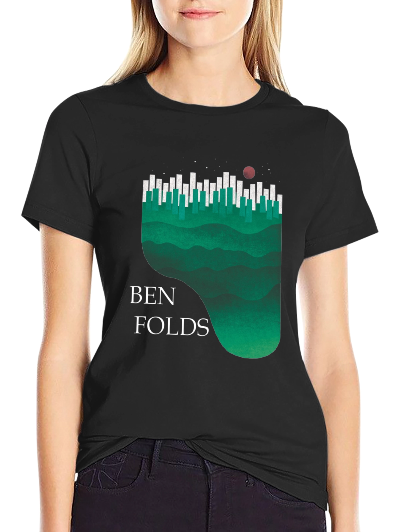Ben Folds Piano Landscape Graphic Tee - Black