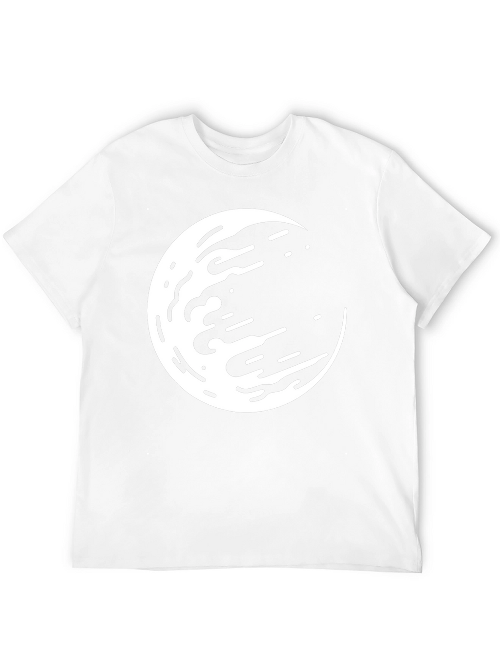 Abstract Moon Graphic Tee - Black Casual Shirt