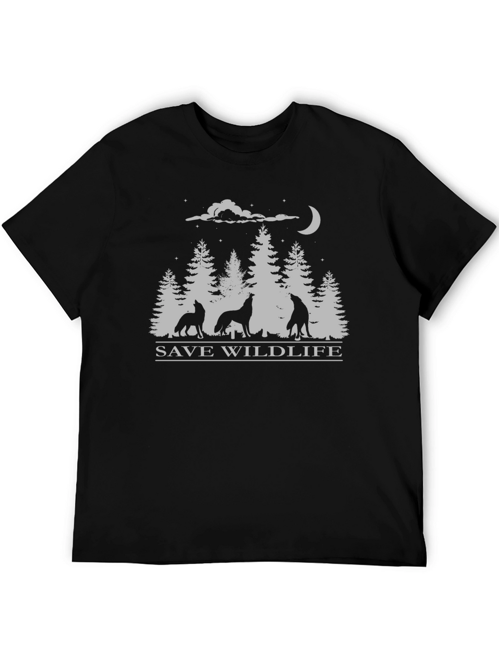 Save Wildlife Wolf Pack Black T-Shirt